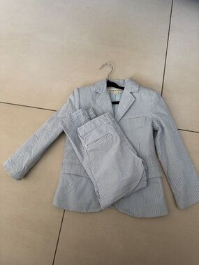 Light Blue and White Striped Kids Blazer Matching Set